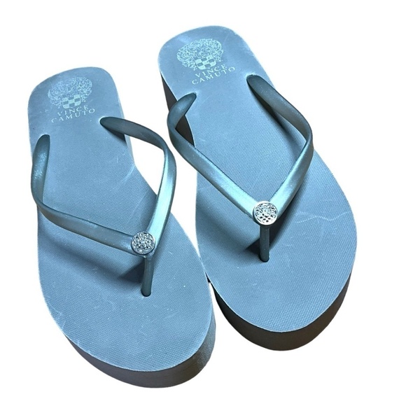 VINCE CAMUTO Grey Platform Thong Sandals US Sz 9M - Picture 3 of 9
